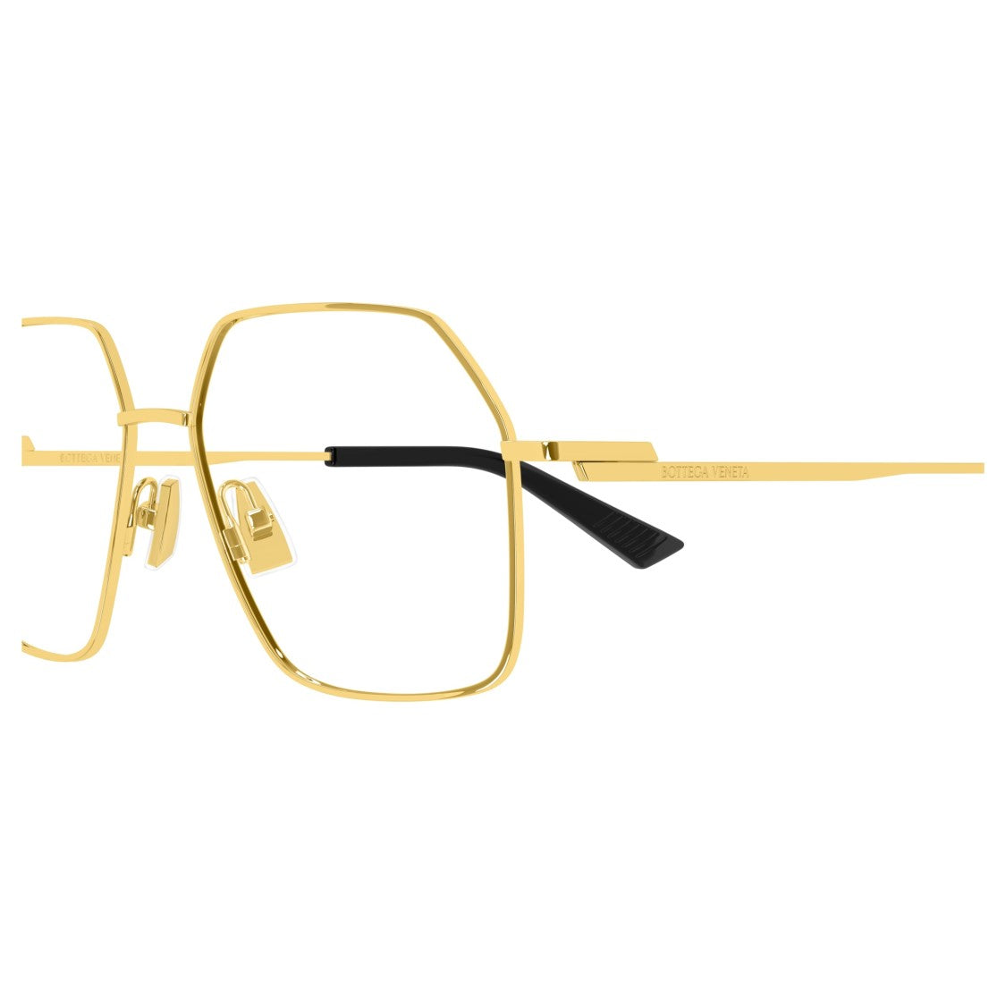 Bottega Veneta Bv1332o Geometric Oversized Square Frame Metal Eyeglasses