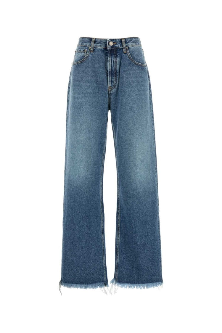 Alessandra Rich Wide-Leg Denim Jeans With High Waist