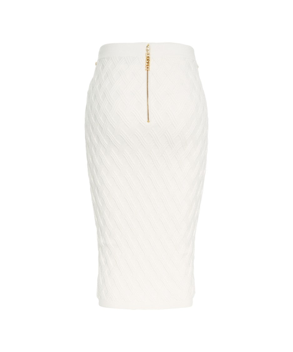 Elisabetta Franchi Knit Skirt With Chain Detail