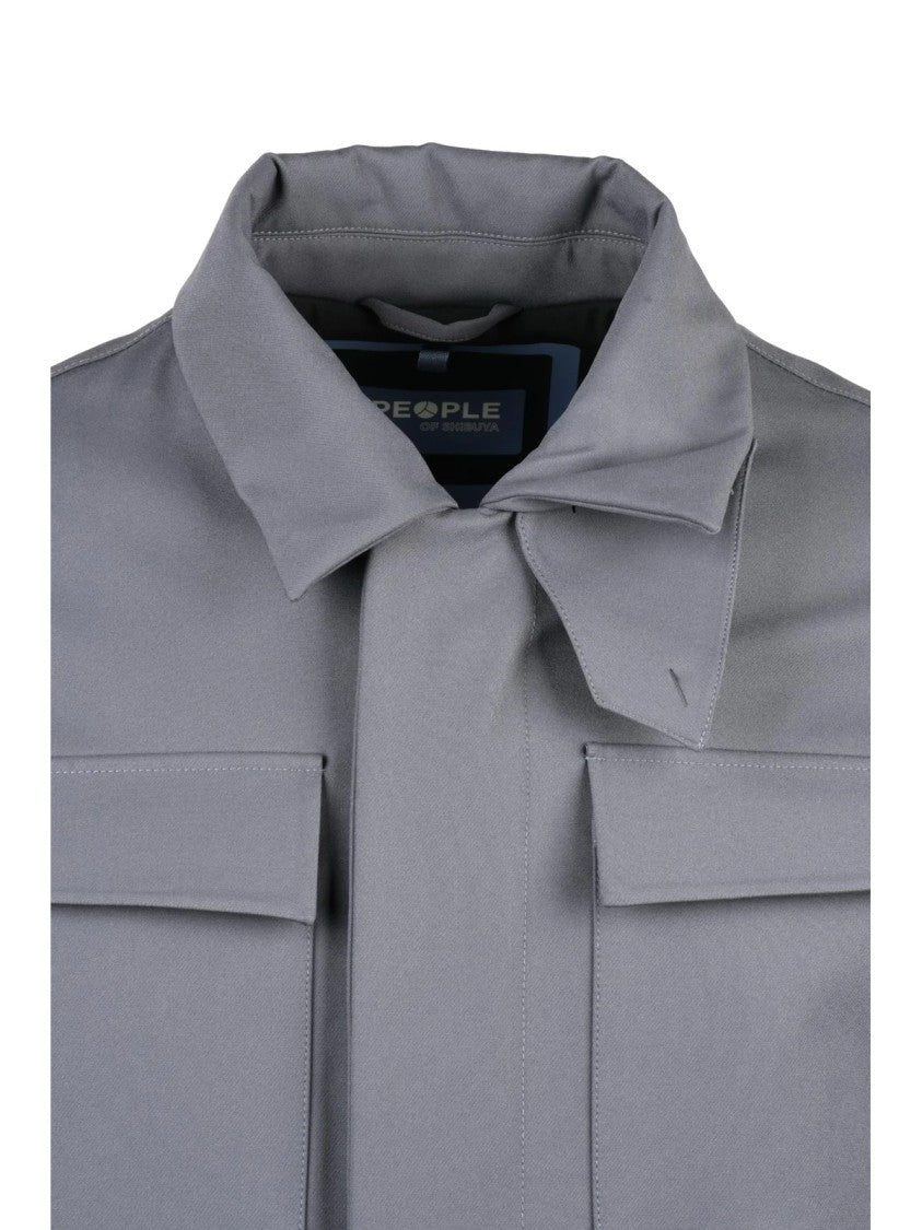 People Of Shibuya Structured Grey Kasugai Coat With Quilted Interior And Functional Design
