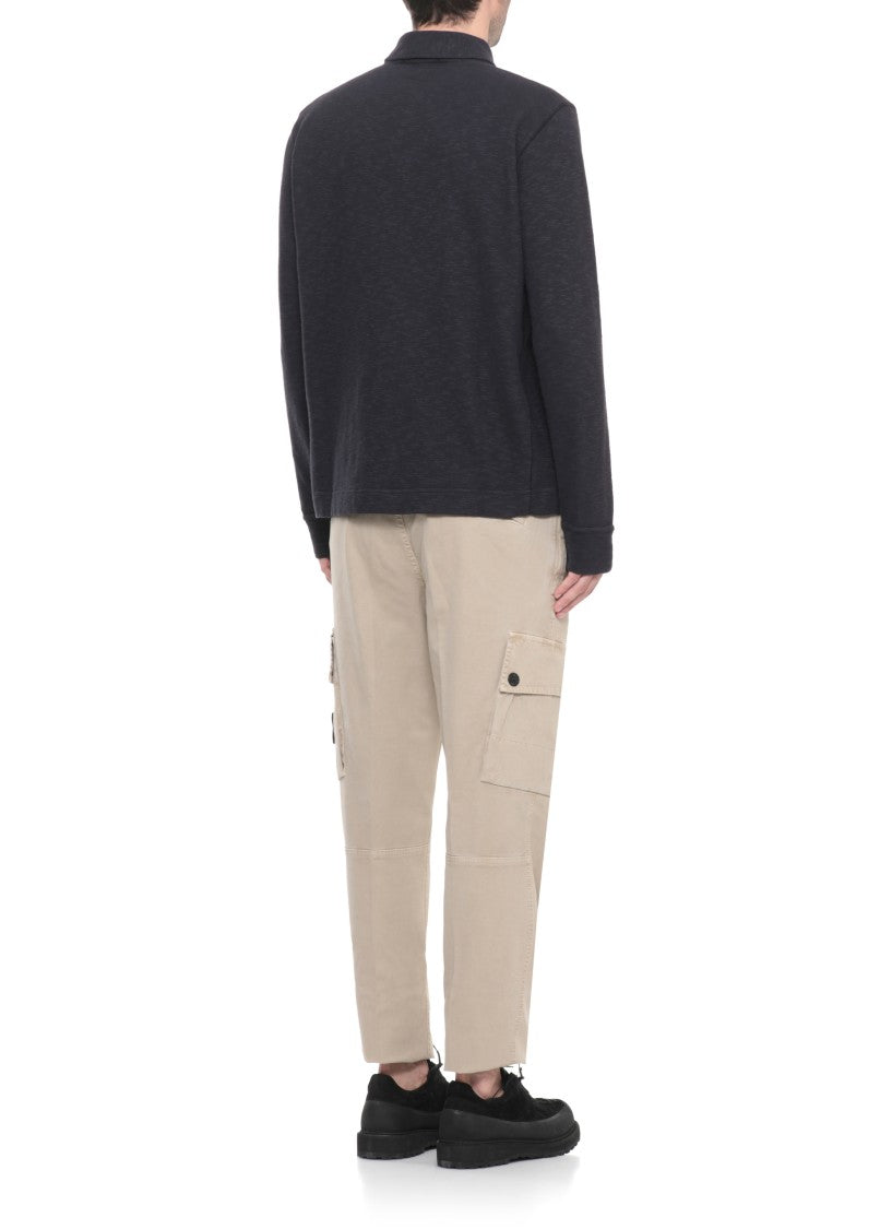 Stone Island Polo Collar Cotton Sweatshirt