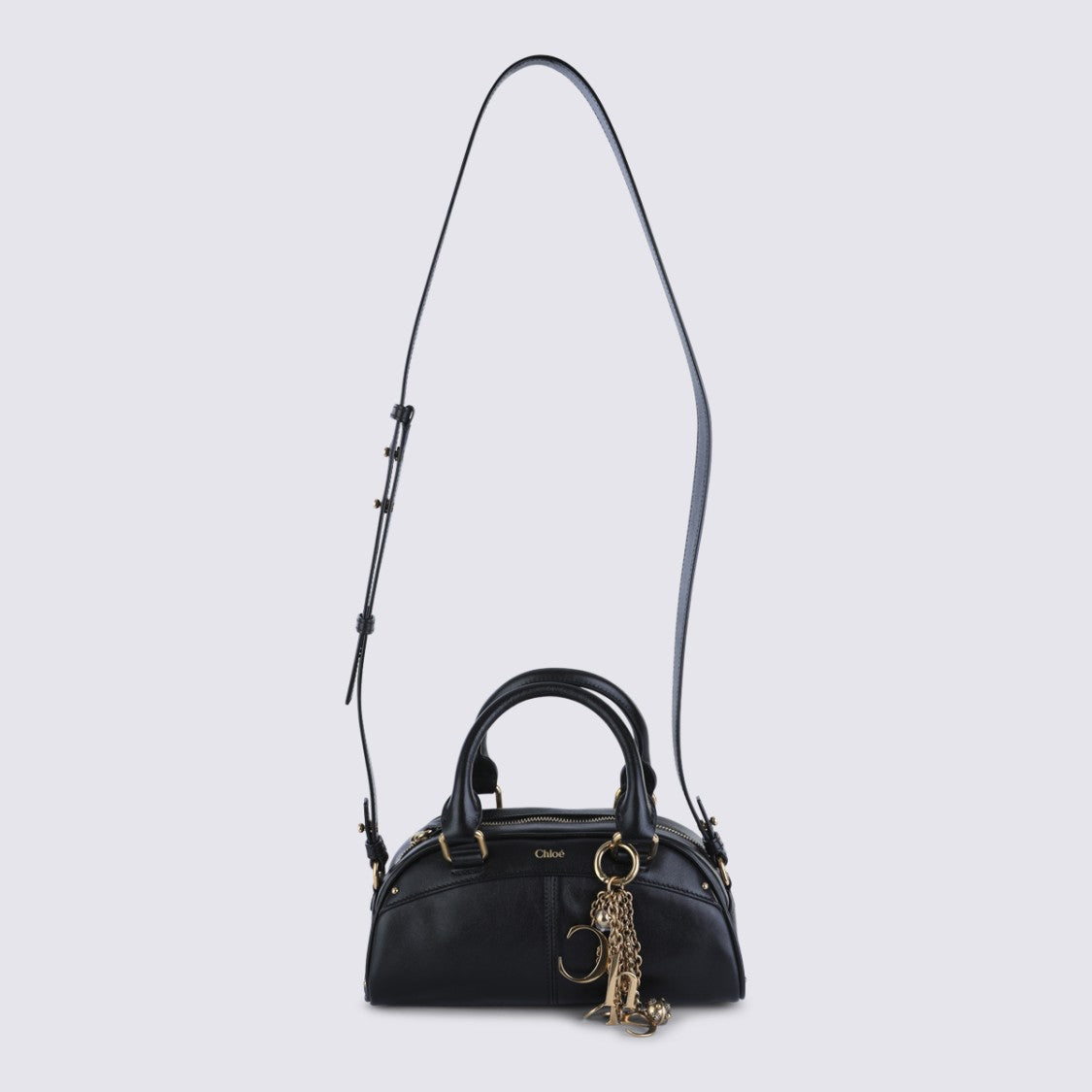 Chloé Black Leather Chloé Bowling Top Handle Bag