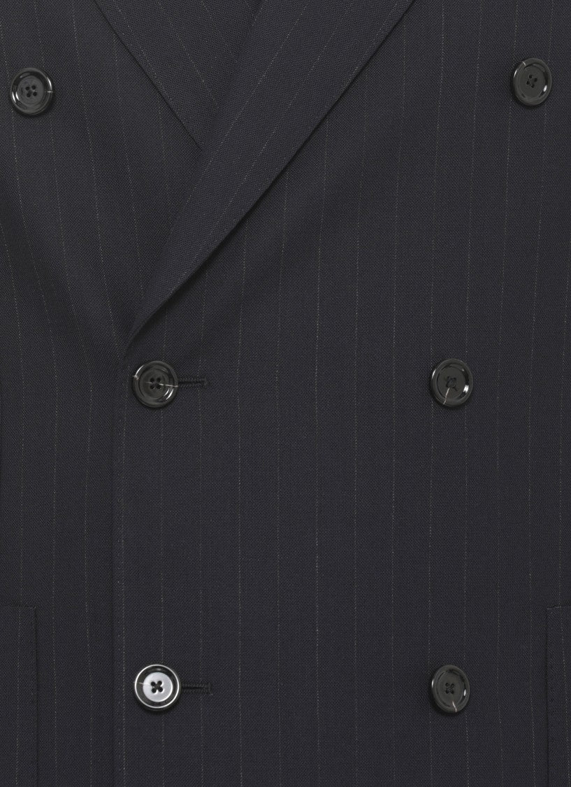 Lardini Blue Wool Pinstriped Suit