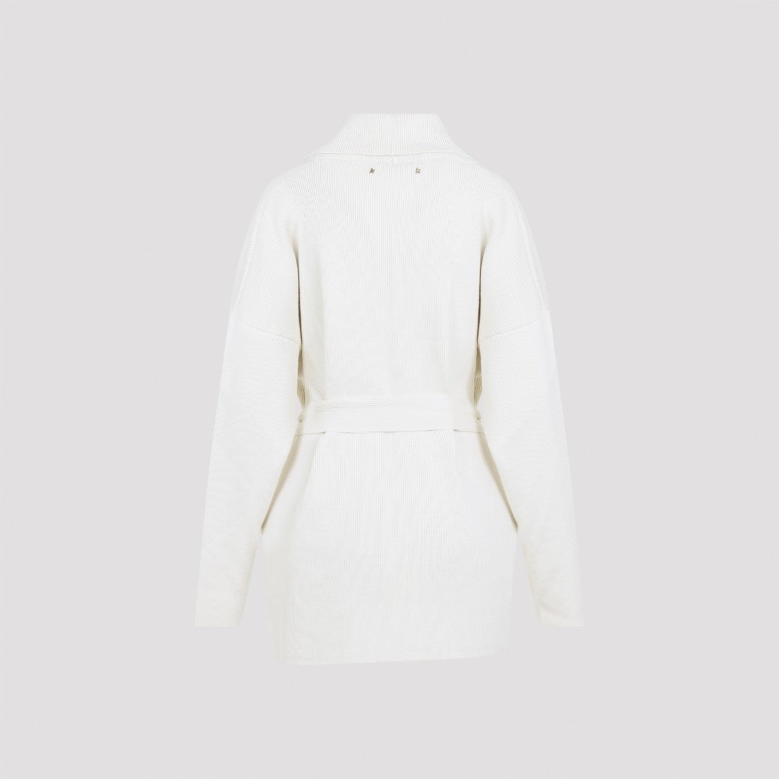 Golden Goose Shawl Collar Cardigan With Floral Embroidery And Self-Tie Belt