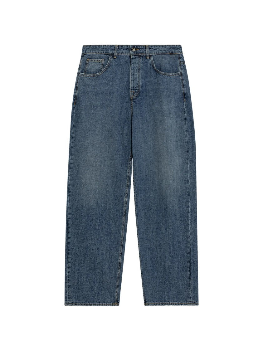 Barrow Mid-Blue Wash Straight-Leg Cotton Pants