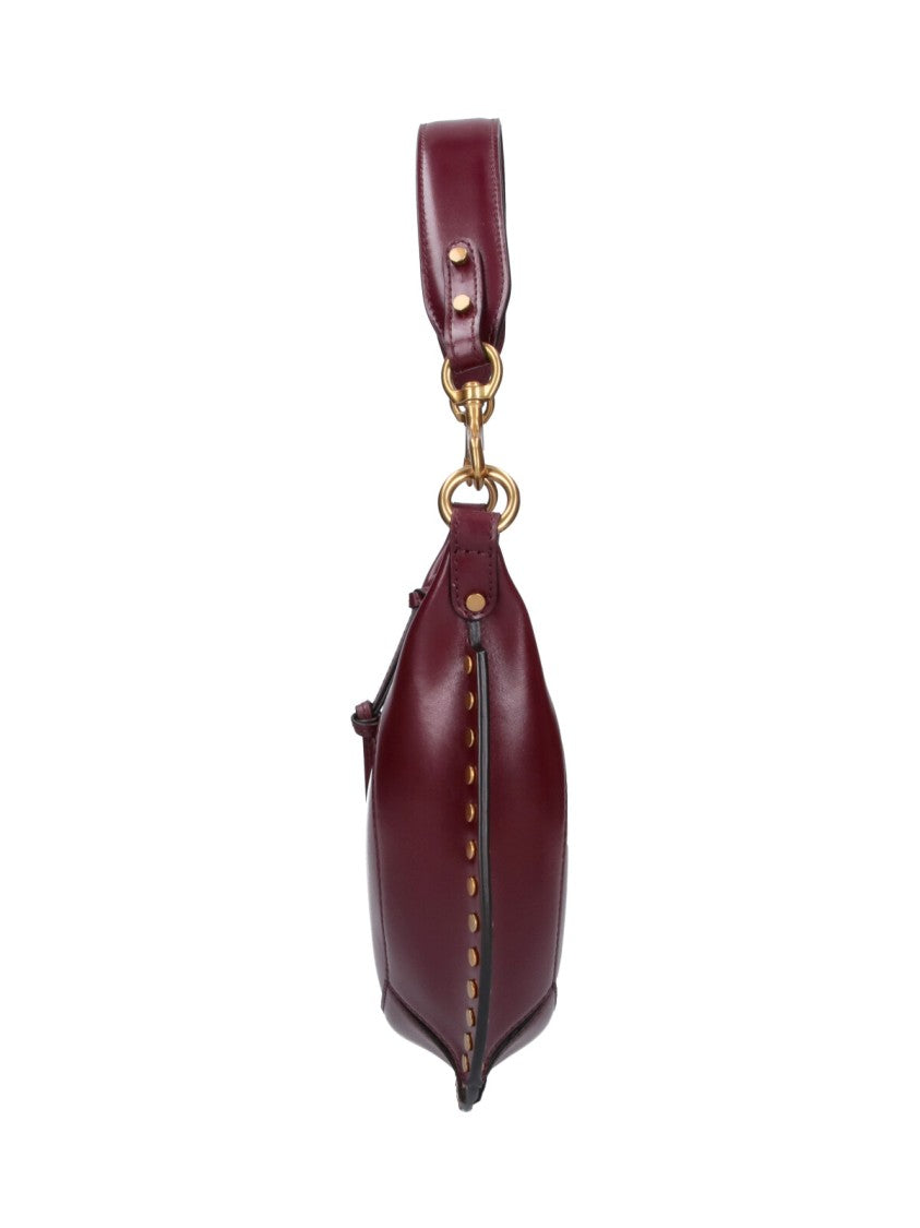 Isabel Marant Burgundy Oskan Moon Leather Shoulder Bag