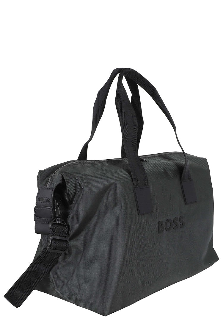 Boss Dark Green Catch 30 Holdall Double-Handle Polyester Duffel Bag