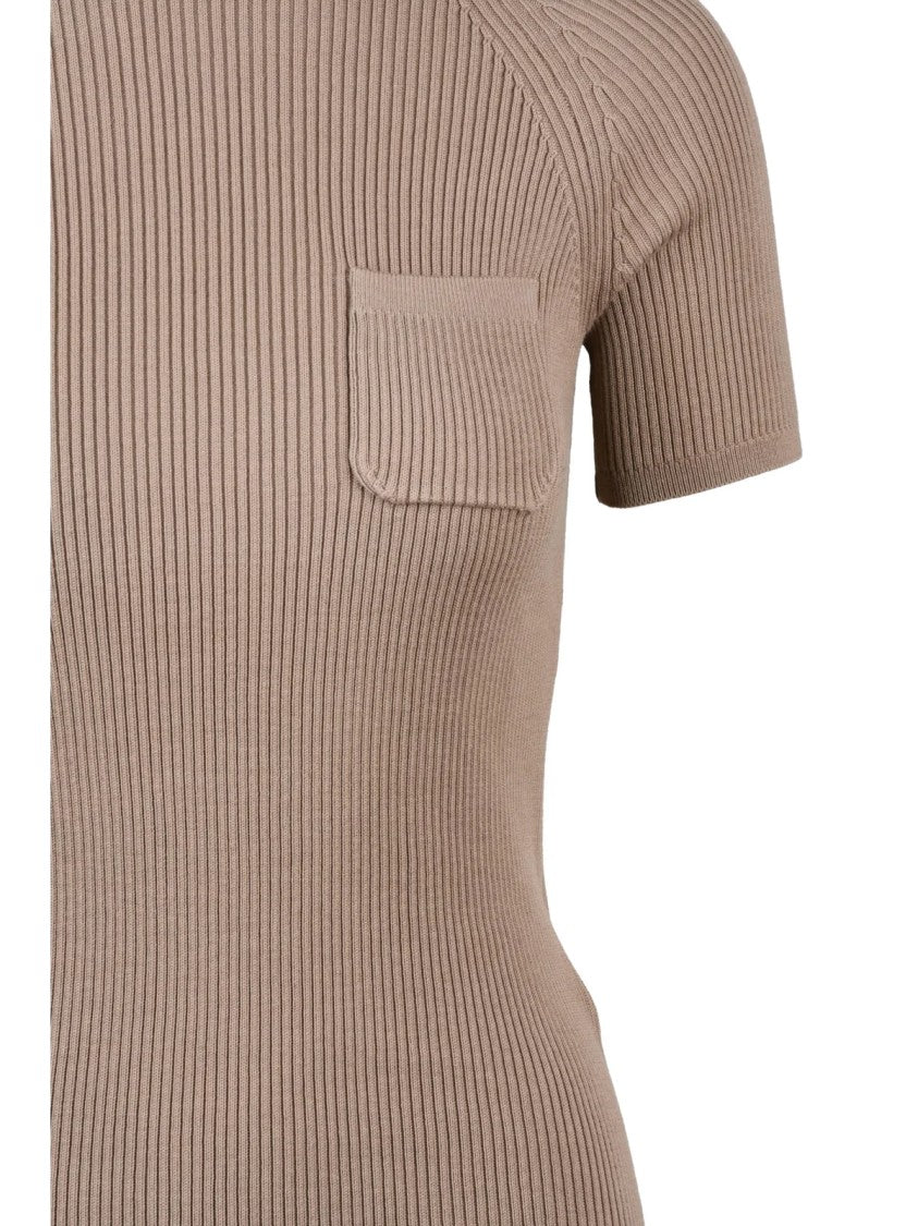 Max Mara Ribbed Knit Underlayer Top With Fitted Silhouette