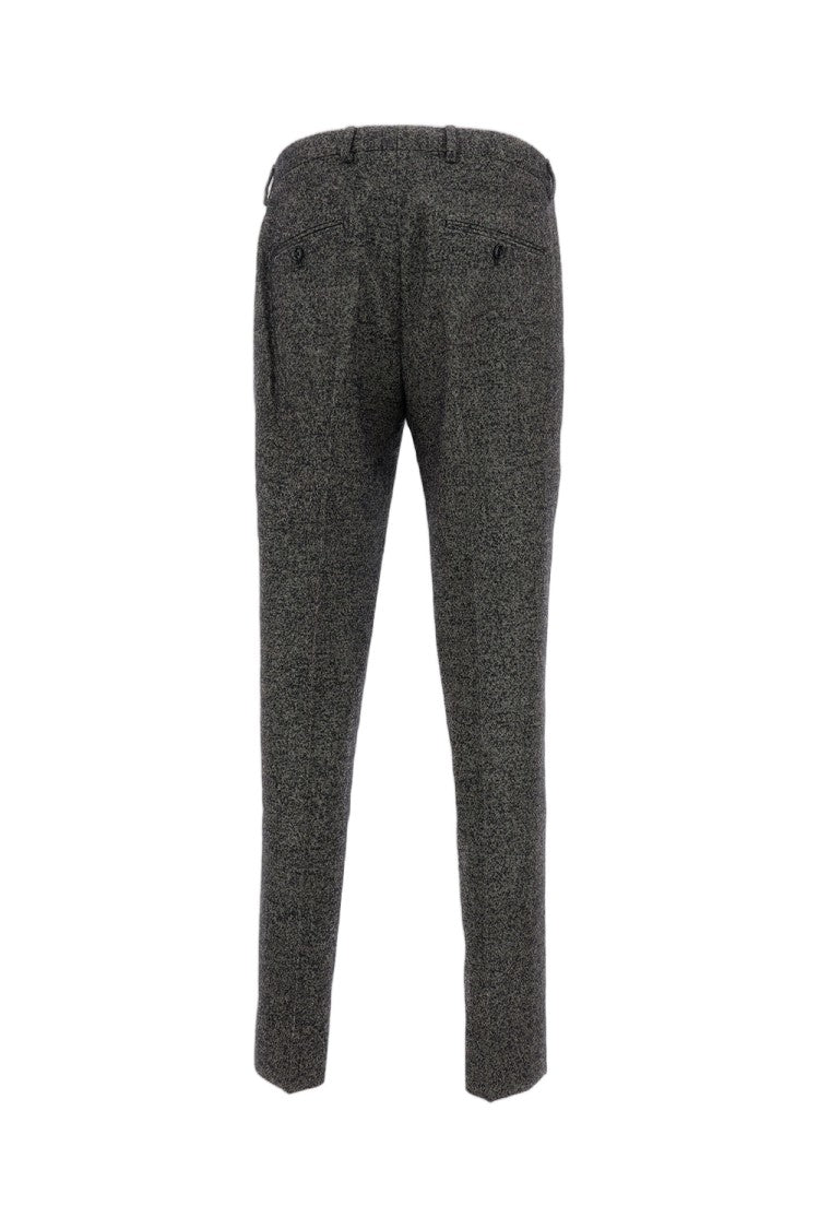 Cellar Door Tailored Grey Wool Blend Trousers With Pleats