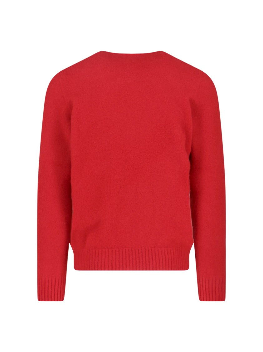 Drumohr Cashmere Sweater, Red, Crew Neck, Long Sleeves