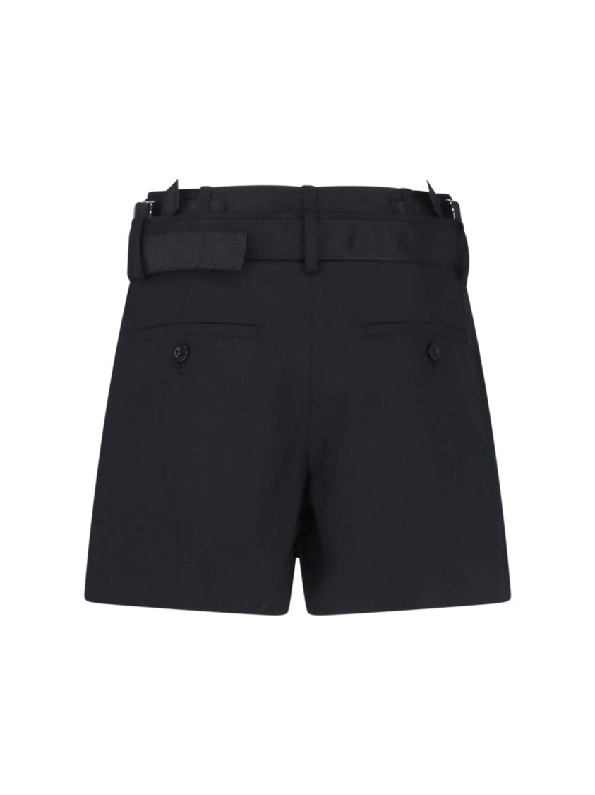 Sacai Straight-Leg Black Trousers With Tailored Silhouette And Minimal Detailing