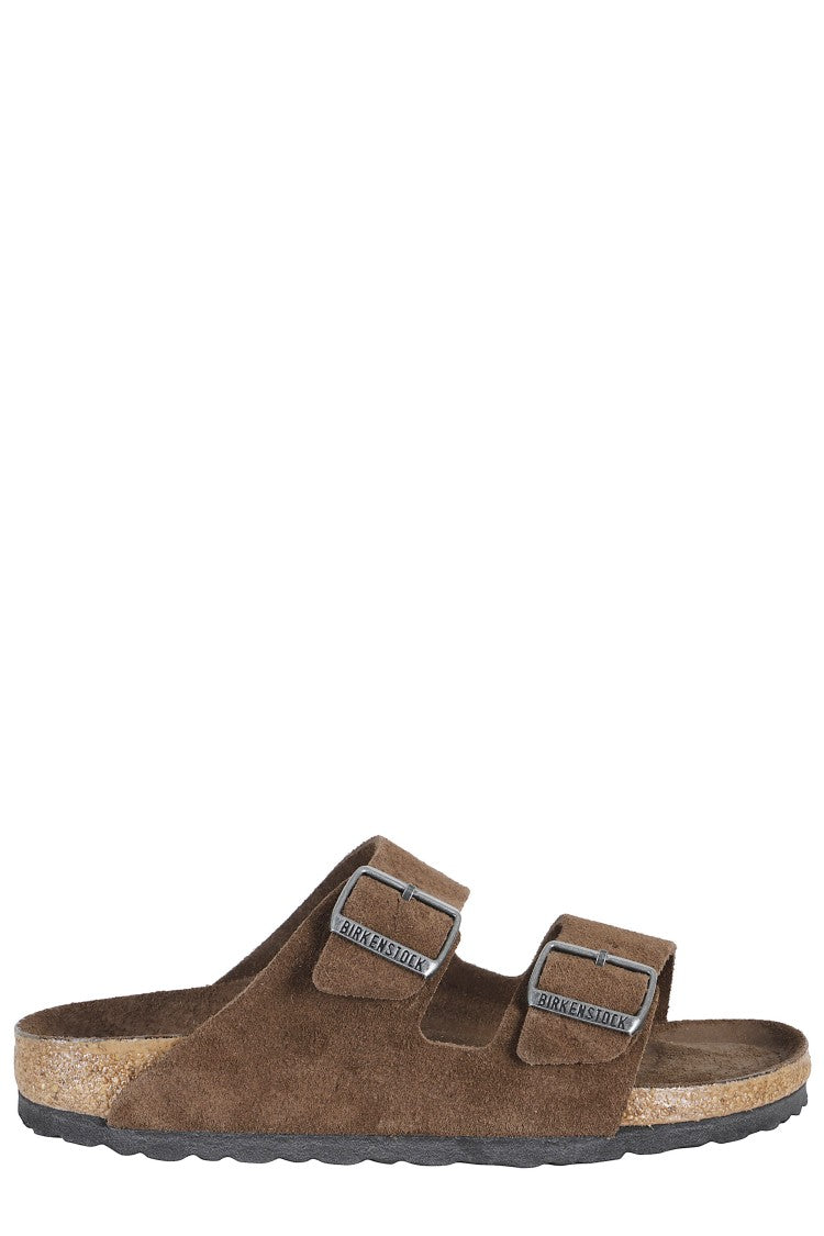 Birkenstock Brown Arizona Sfb Double-Strap Suede Mules