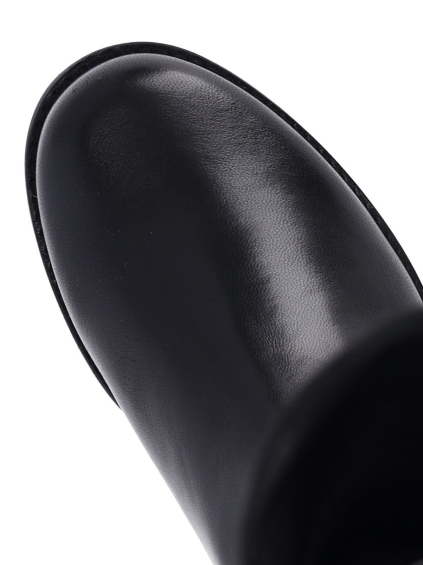 Stuart Weitzman Black 50/50 Stretch Gabardine Leather Boots