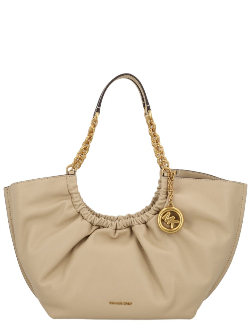 Michael Michael Kors Large Smooth Leather Tote With Gathered Top And Gold-Tone Accents