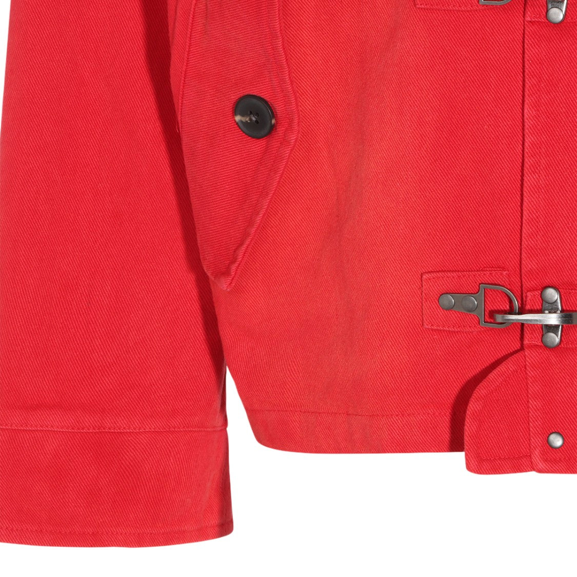 Found Structured Red Jacket With Toggle Closures