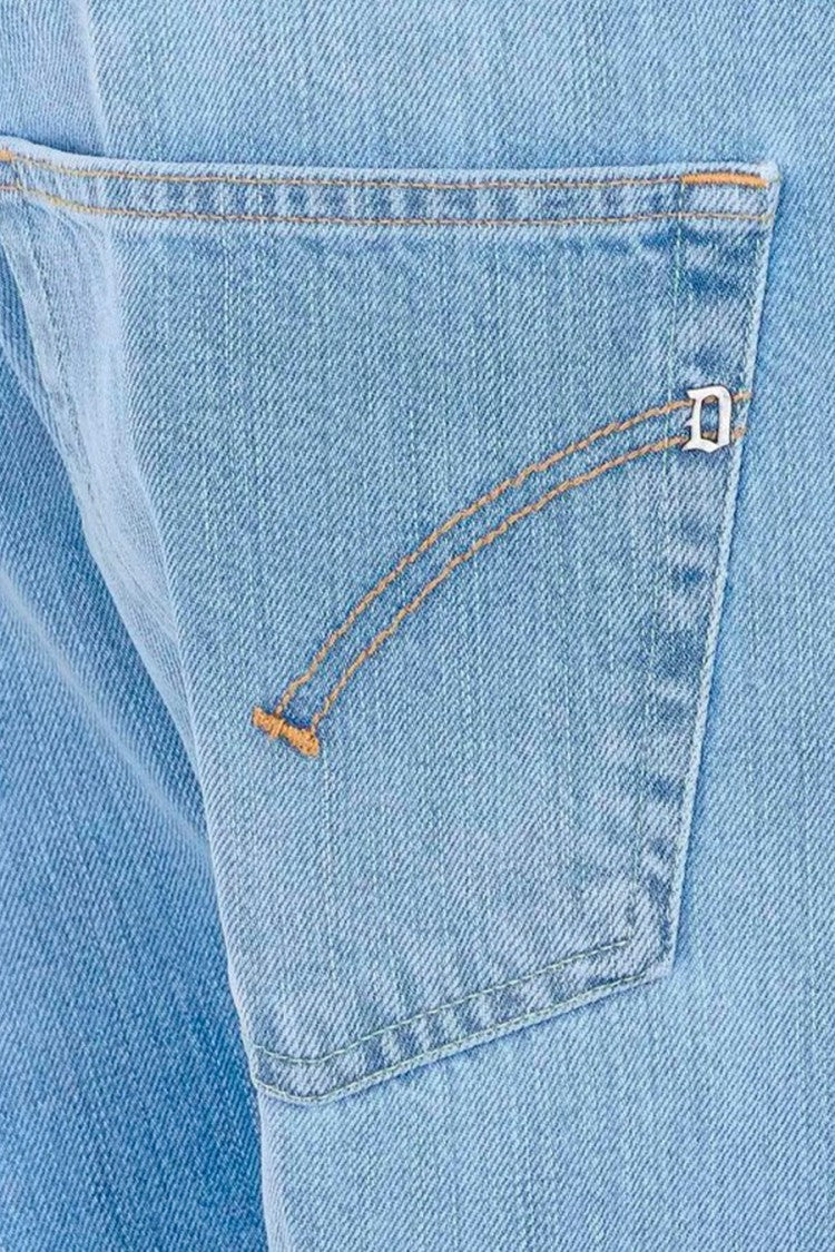 Dondup Light Blue Washed Tapered Cotton Jeans