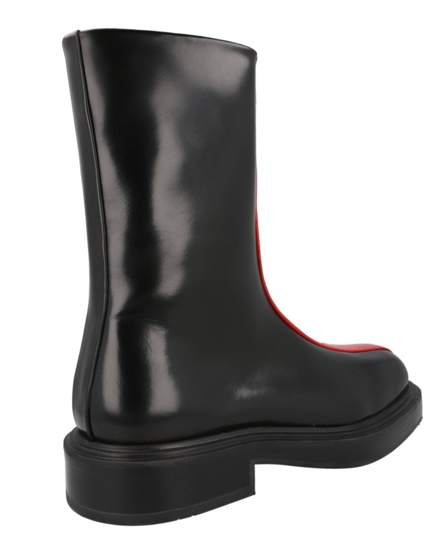 Ferragamo Florentia Contrasting Insert Ankle Boots