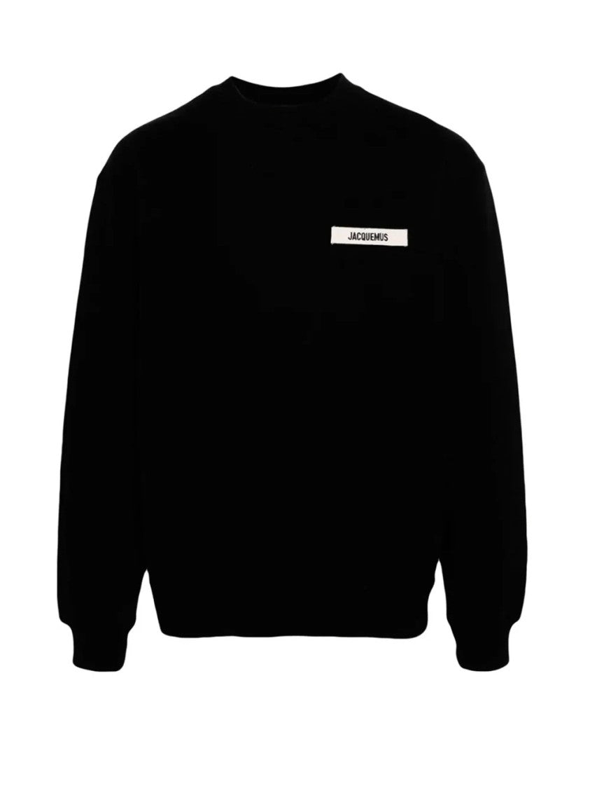 Jacquemus Organic Cotton Fleece Sweatshirt With Grosgrain Logo