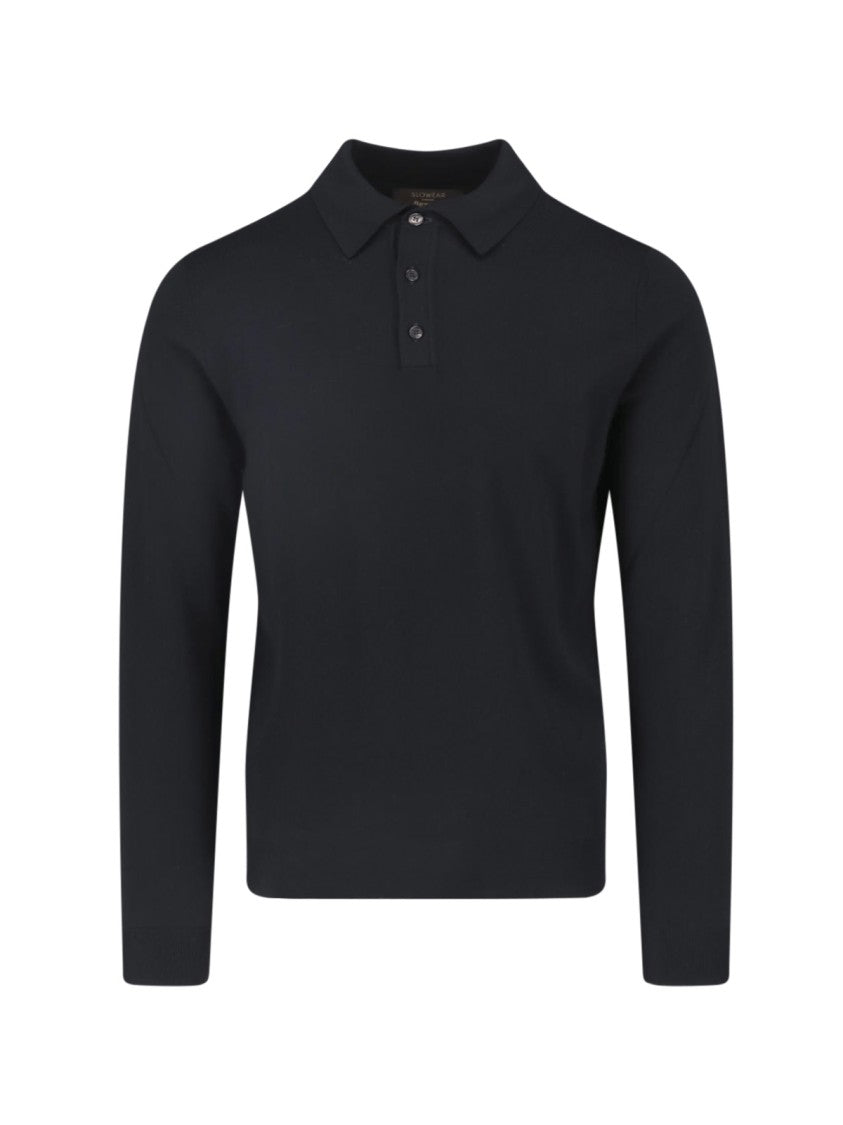 Zanone Virgin Wool Classic Collar Long-Sleeve Polo Shirt