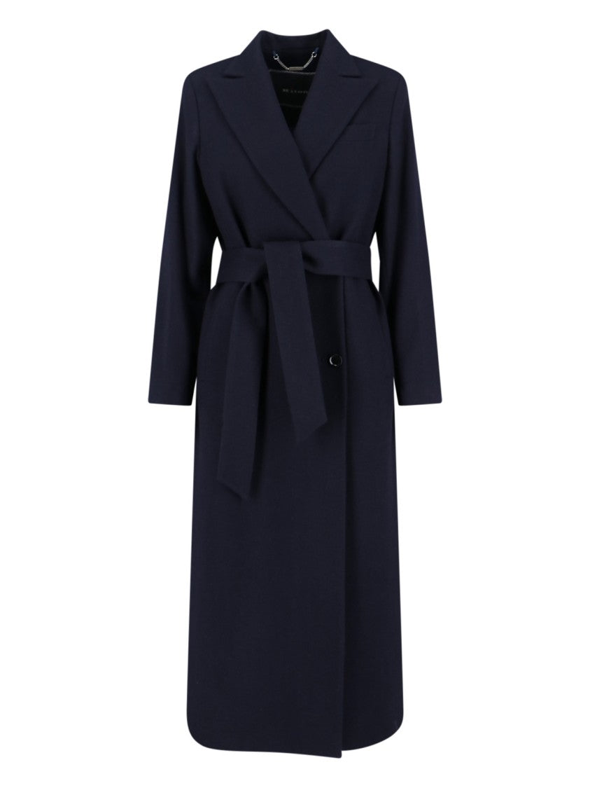 Kiton Double-Breasted Cashmere Coat With Notch Lapel