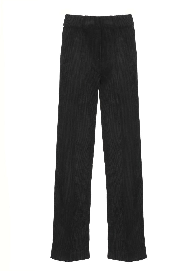 D. Exterior Black Corduroy Pants