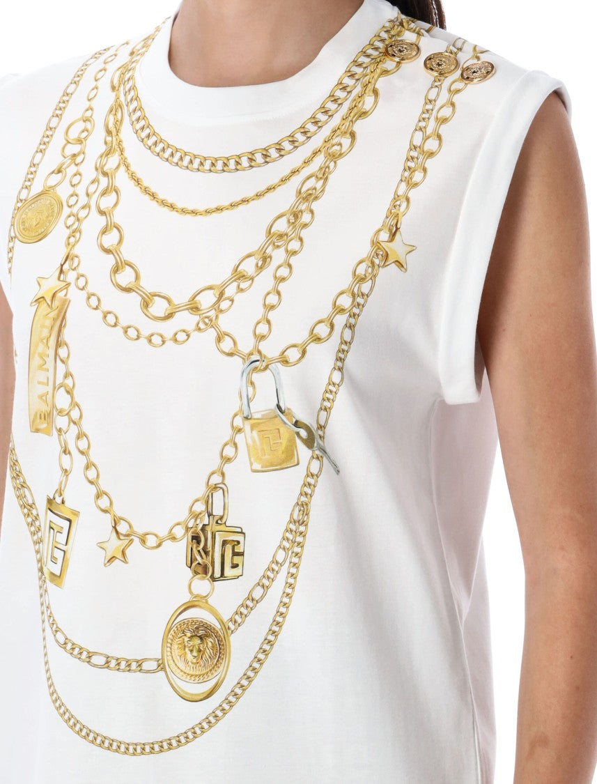 Balmain Chain Print Tank Top