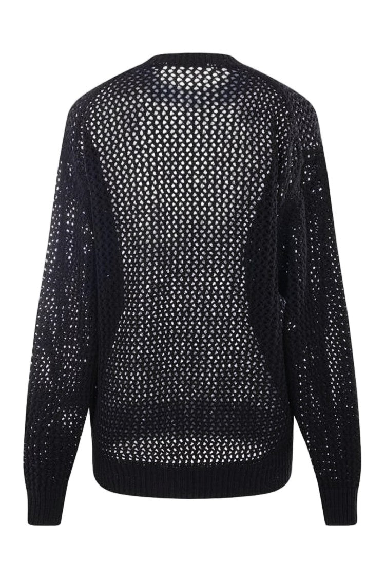 Auralee Open-Weave Black Knit Sweater