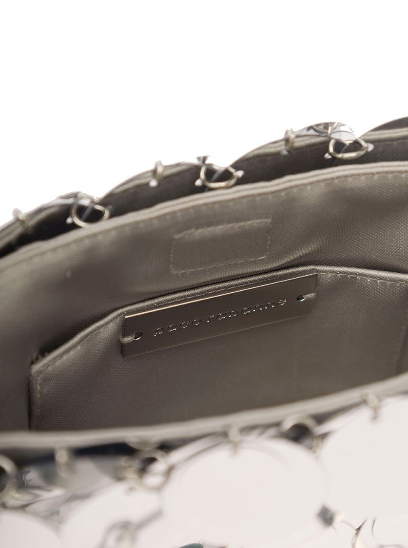 Rabanne Reflective Silver Disc Bag