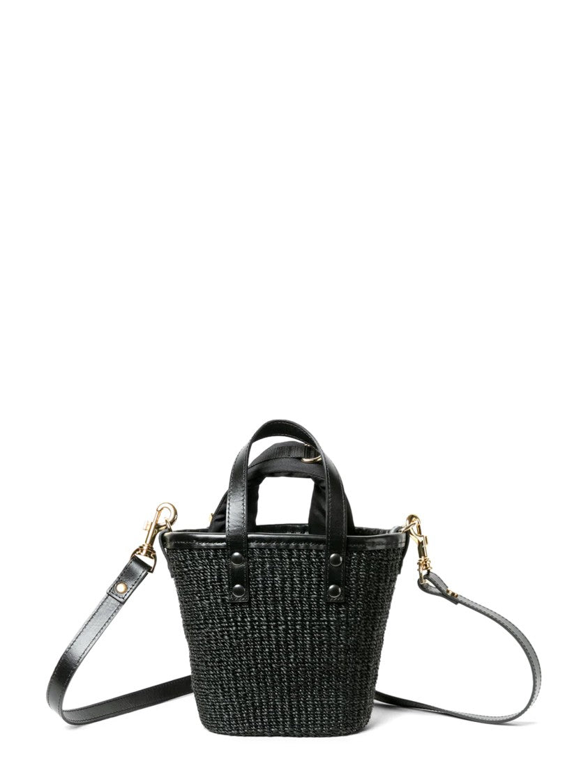 Sacai Hybrid Marche Micro Black Leather Handbag