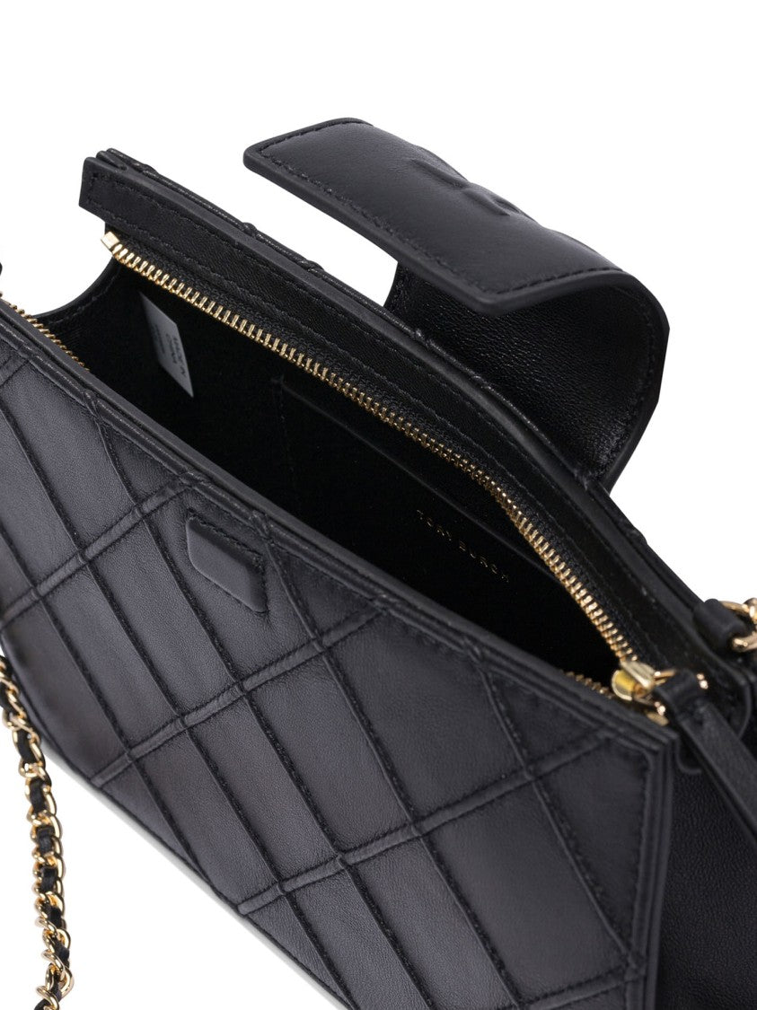 Tory Burch Fleming Mini Chain Wallet In Quilted Leather Design