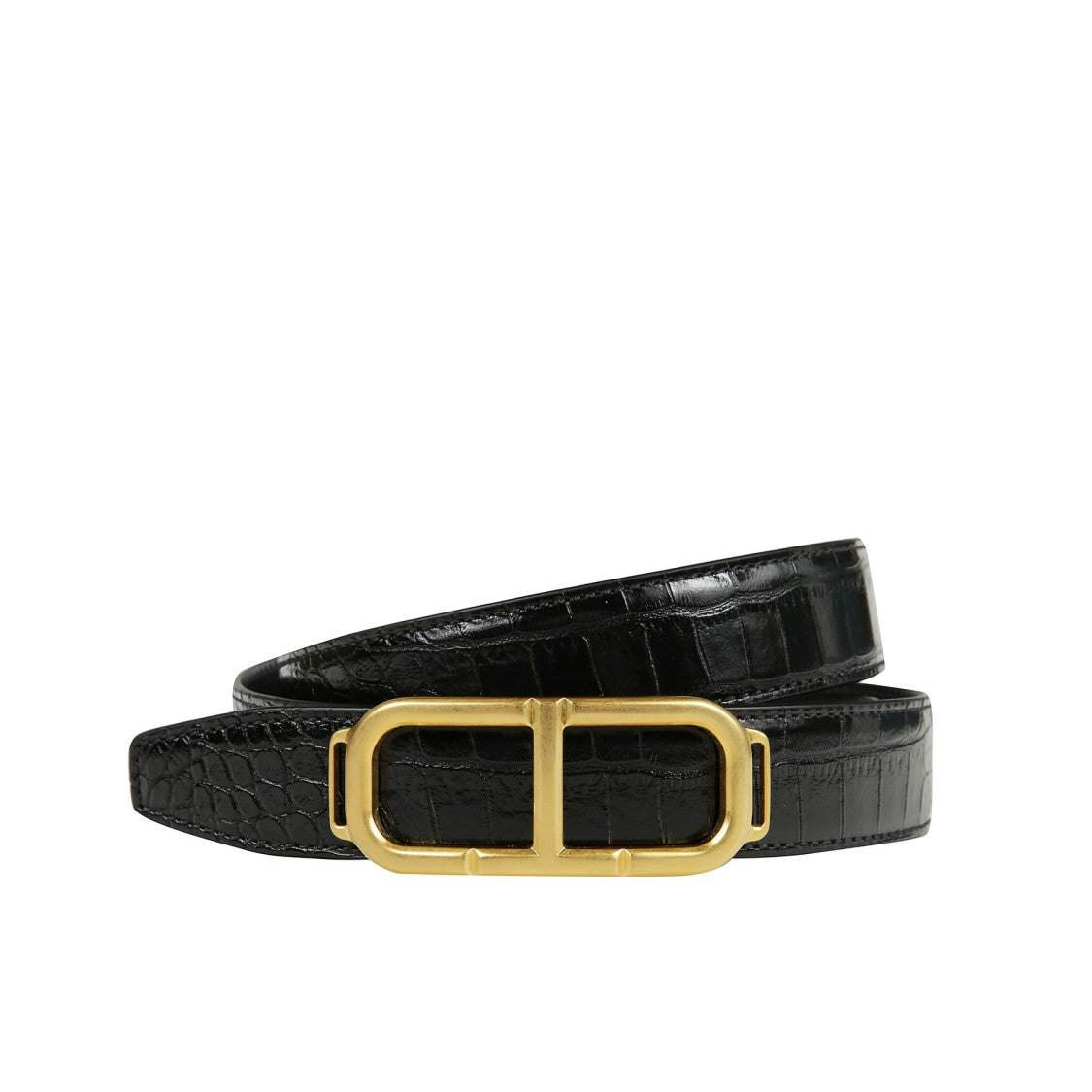 Tom Ford Textured Crocodile Pattern Leather Belt