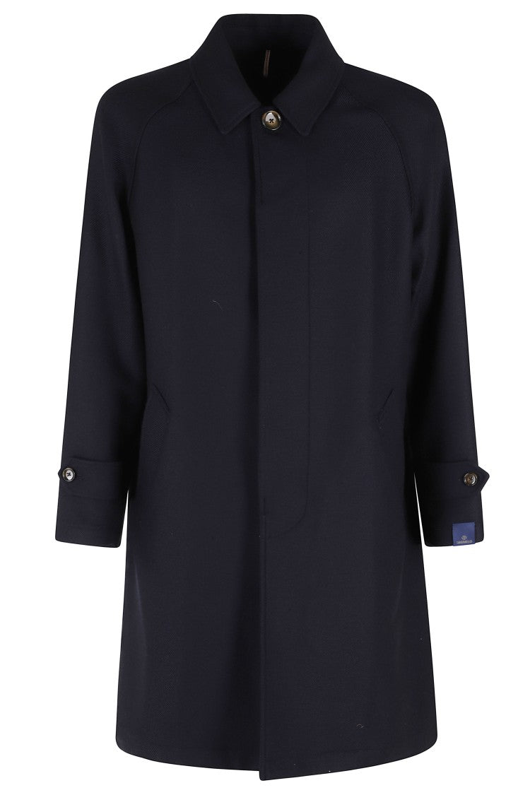 Santaniello Blue Soft Touch Wool-Blend Coat