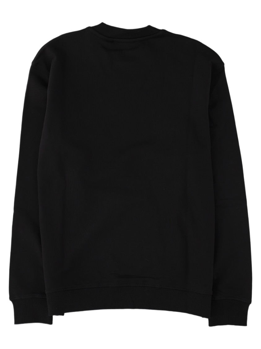 Versace Jeans Couture Black Bold Logo Crewneck Cotton Sweatshirt