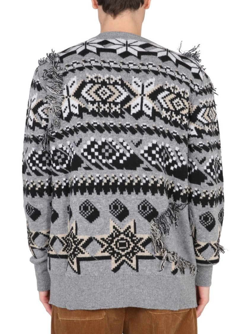 Etro Textured Grey Wool Sweater