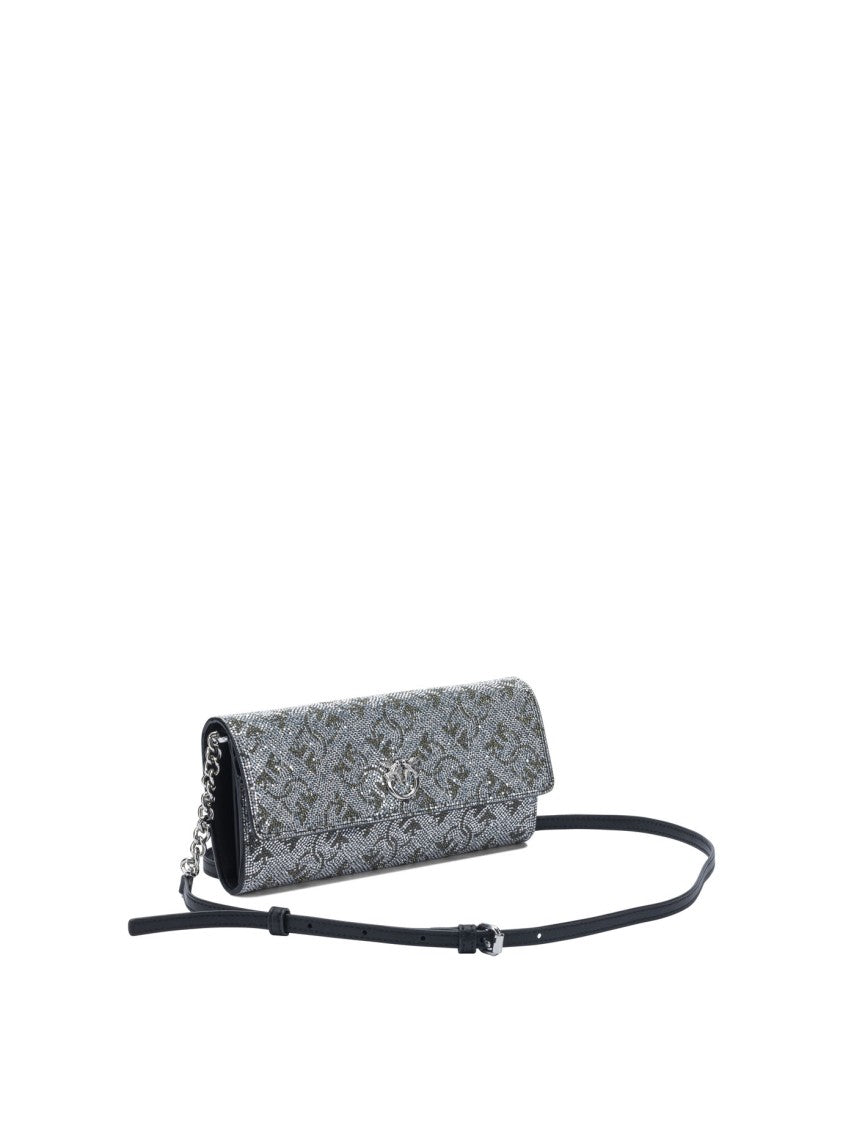 Pinko Silver Leather Clutch