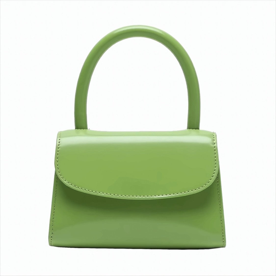 By Far Semi-Patent Leather Top-Handle Bag With Gold-Tone Hardware