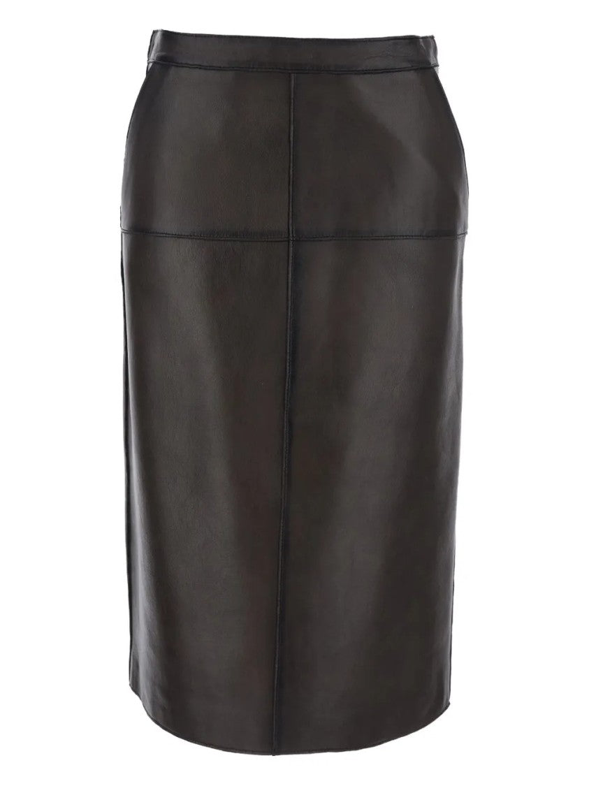 P.A.R.O.S.H. Black Lamb Leather Mini Skirt