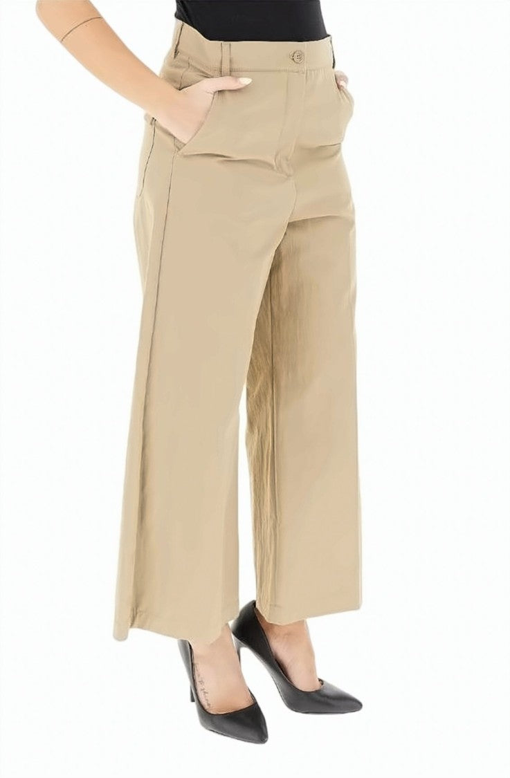 Weekend Wide Leg Cotton Blend Trousers