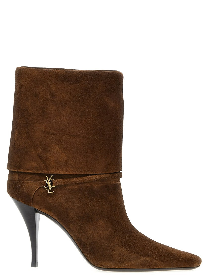 Saint Laurent Soft Suede Ankle Boots With Slouchy Upper