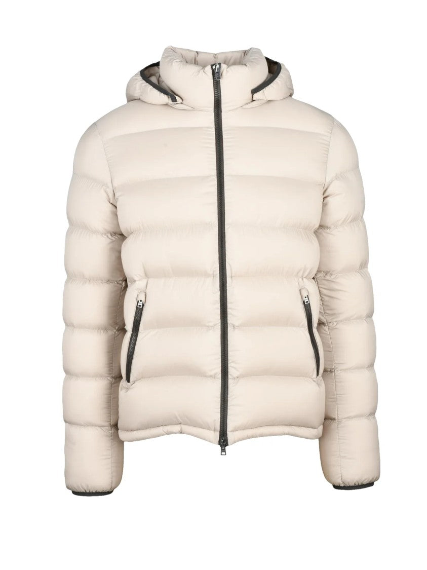 Herno Matte Finish Quilted Down Jacket With High Collar
