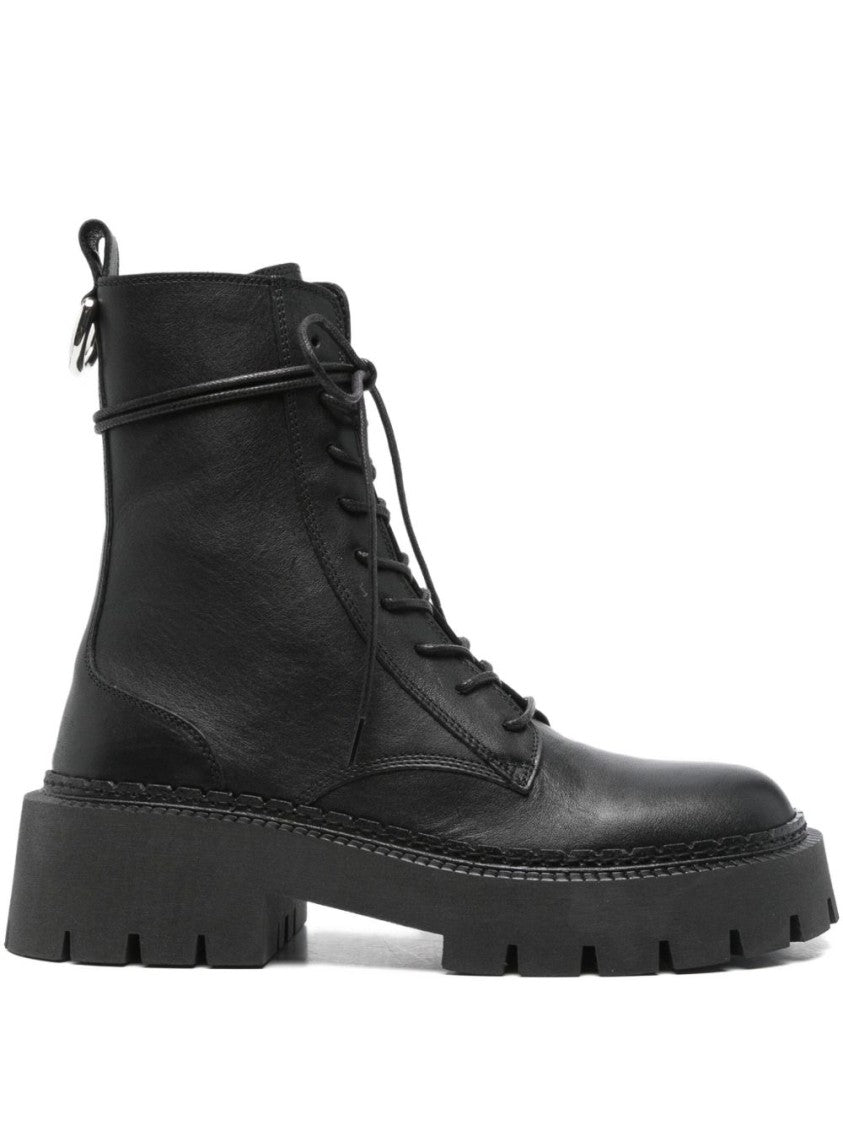 Vic Matié Rugged Black Lace-Up Boots