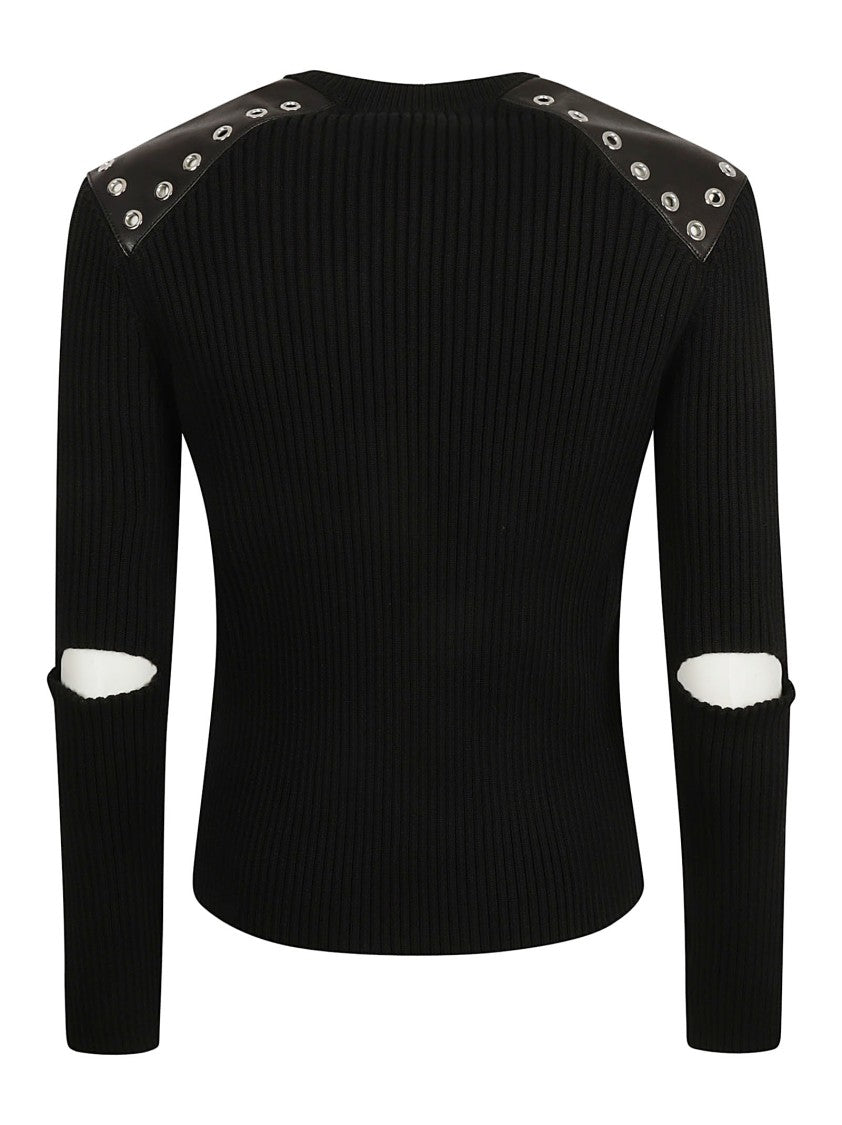 Alexander Mcqueen Classic Black Knit Sweater With Minimalist Aesthetic