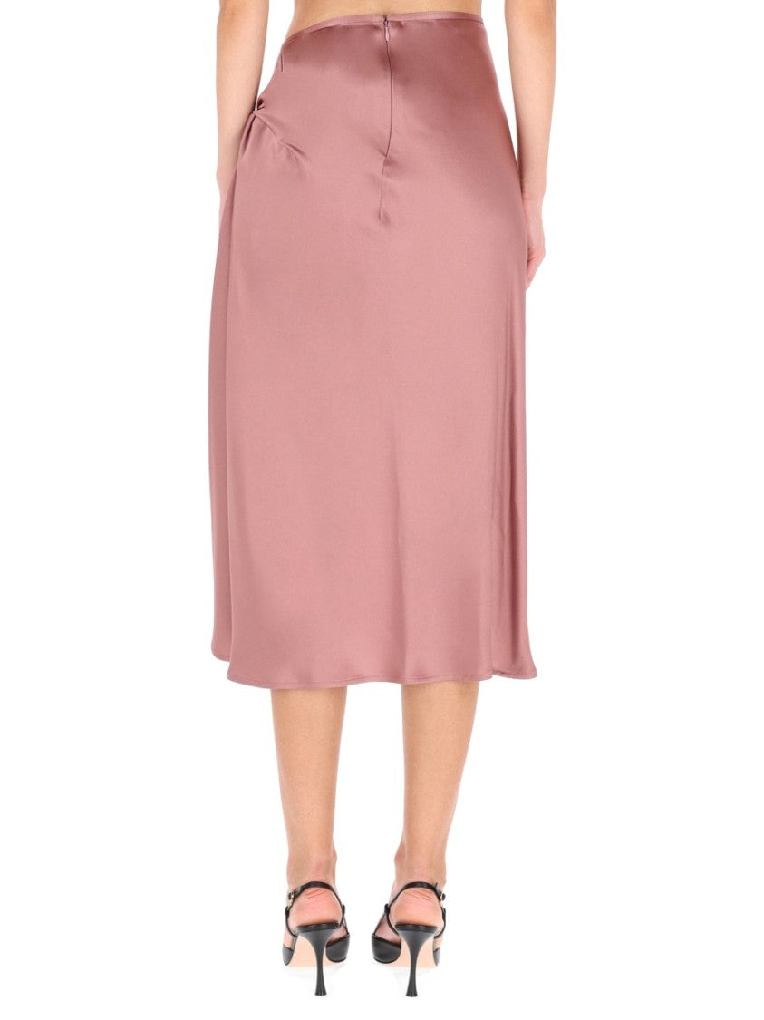 Dries Van Noten Draped Side Gathering Viscose-Blend Midi Skirt
