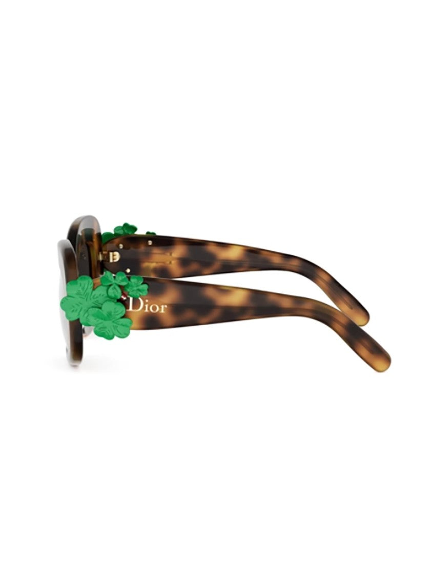 Dior Tortoiseshell Dior Clover S3i Rectangular Sunglasses