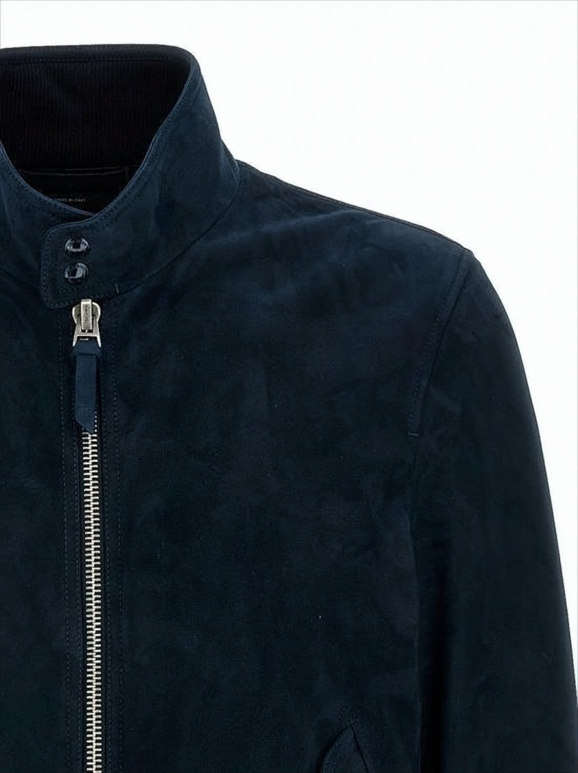 Tom Ford Navy Suede Leather Jacket