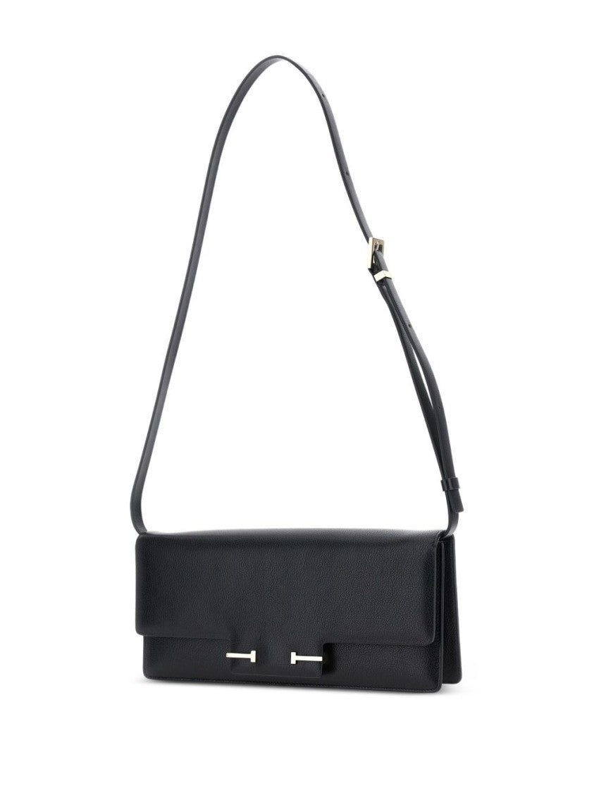Tom Ford Shoulder Bag In Supple Black Leather