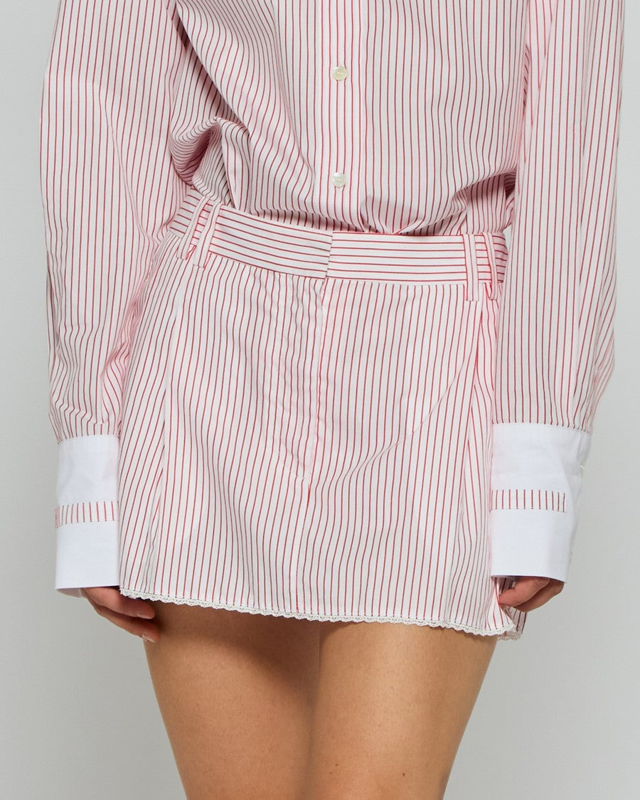 Serena Bute Striped Serena Mini Skirt - Red/White