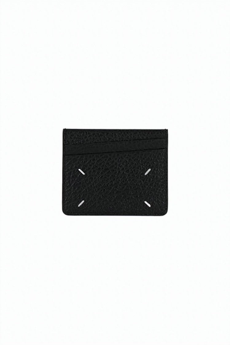 Maison Margiela Textured Calf Leather Card Holder With Distinctive Stitches