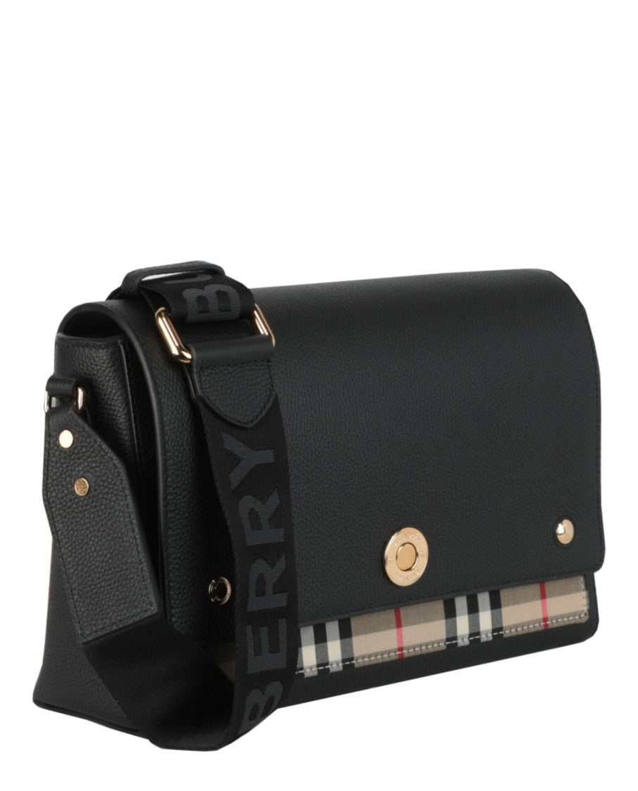 Burberry Pebbled Leather Medium Note Bag With Adjustable Strap