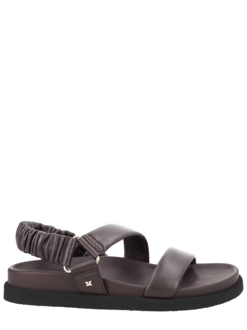 Max Mara Macro Double Strap Leather Sandals